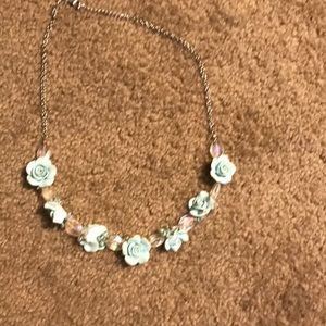 Blue flower necklace